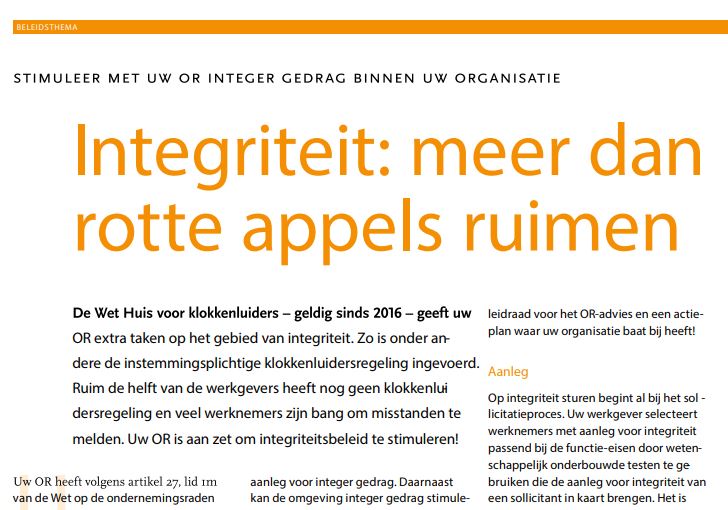 nieuws - integriteit meer dan rotte appesl ruimen - hrd groep